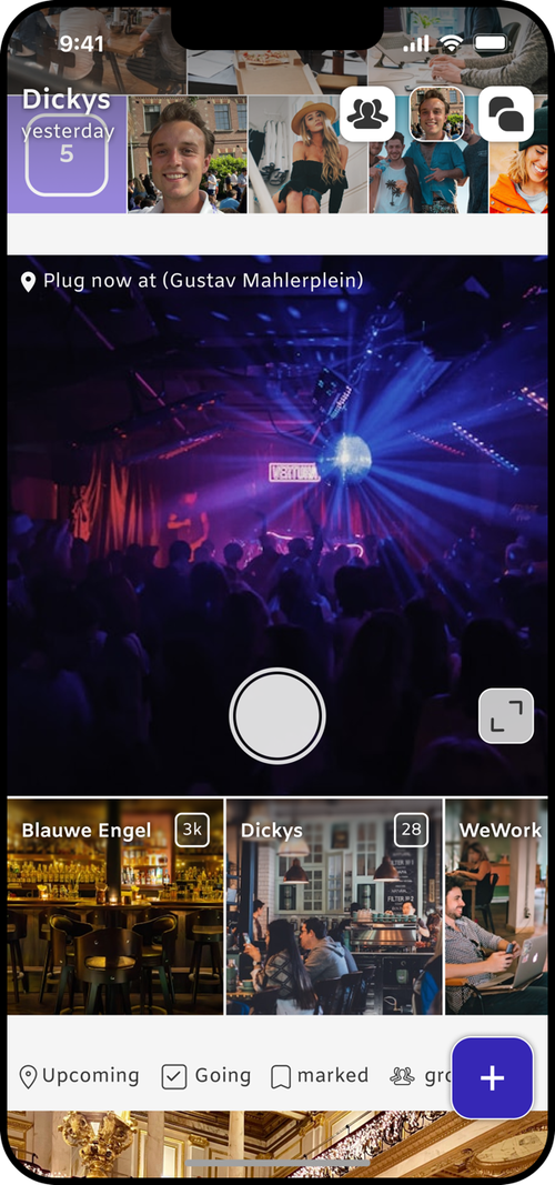 Flux mobile app home screen